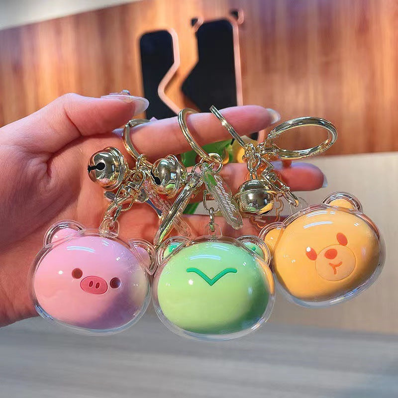 Cute Big Head Cartoon Animal Acrylic Keychain Pendant