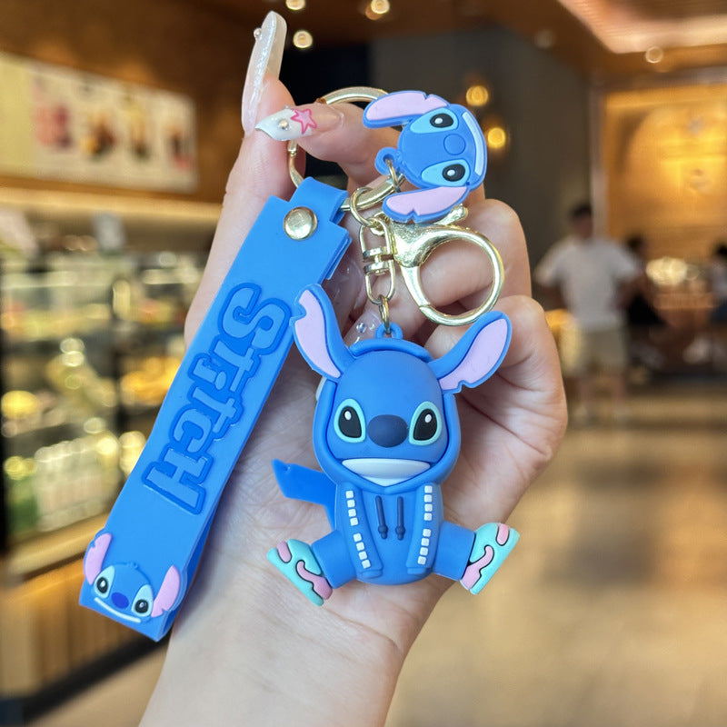 Cute Stitch Keychain Soft Rubber Pendant Accessory