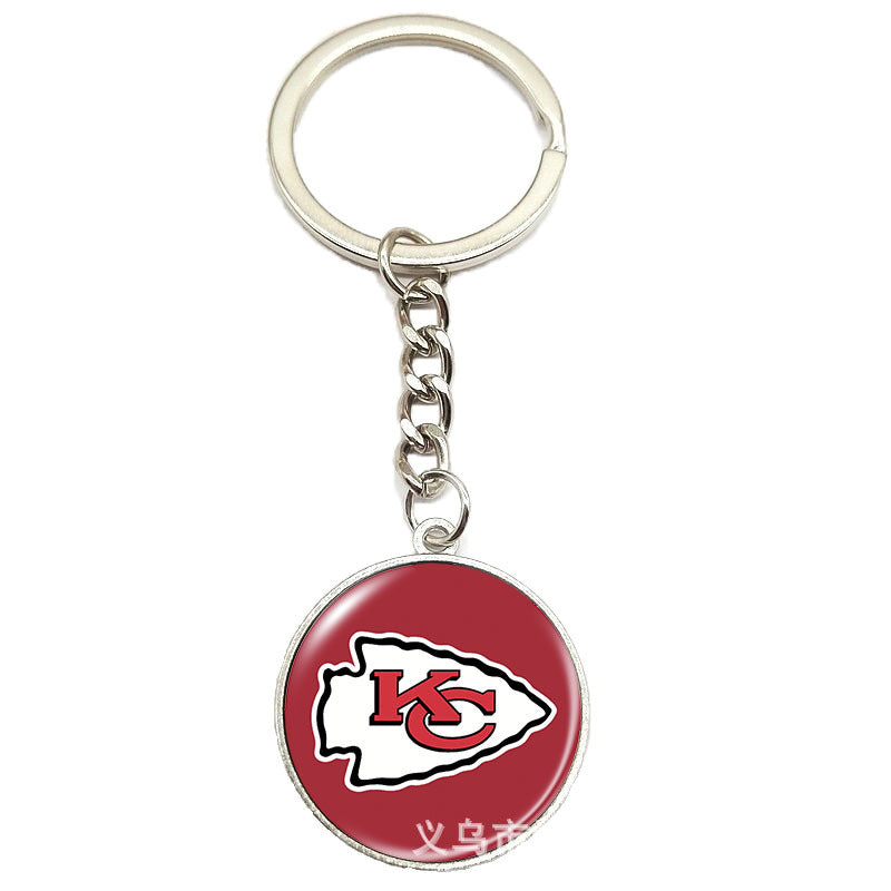 NFL Team Logo Keychain with Time Gem Design