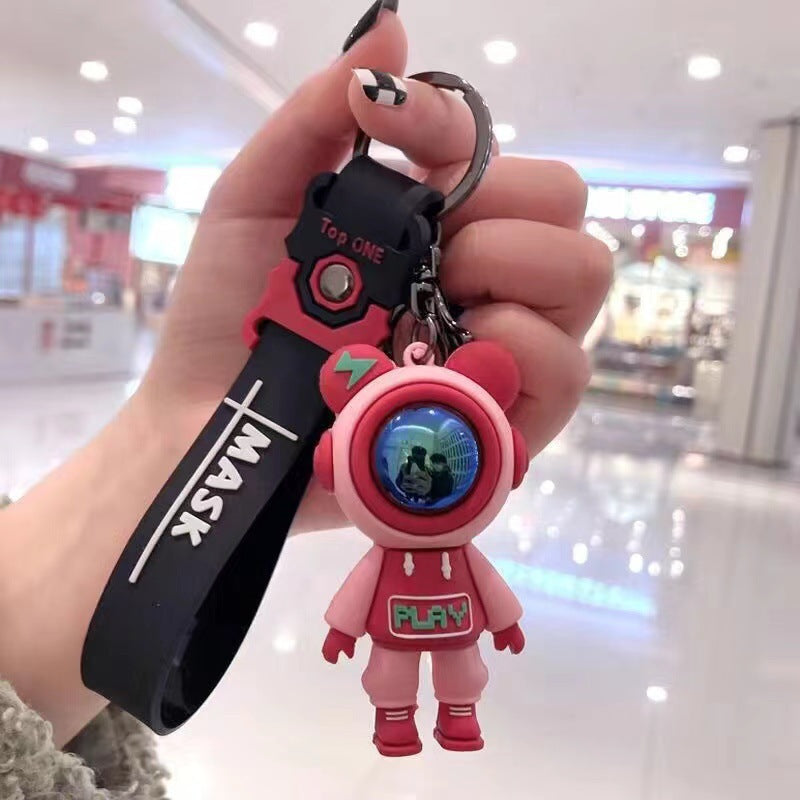 Cute Cartoon Bear Astronaut Keychain Pendant Accessory