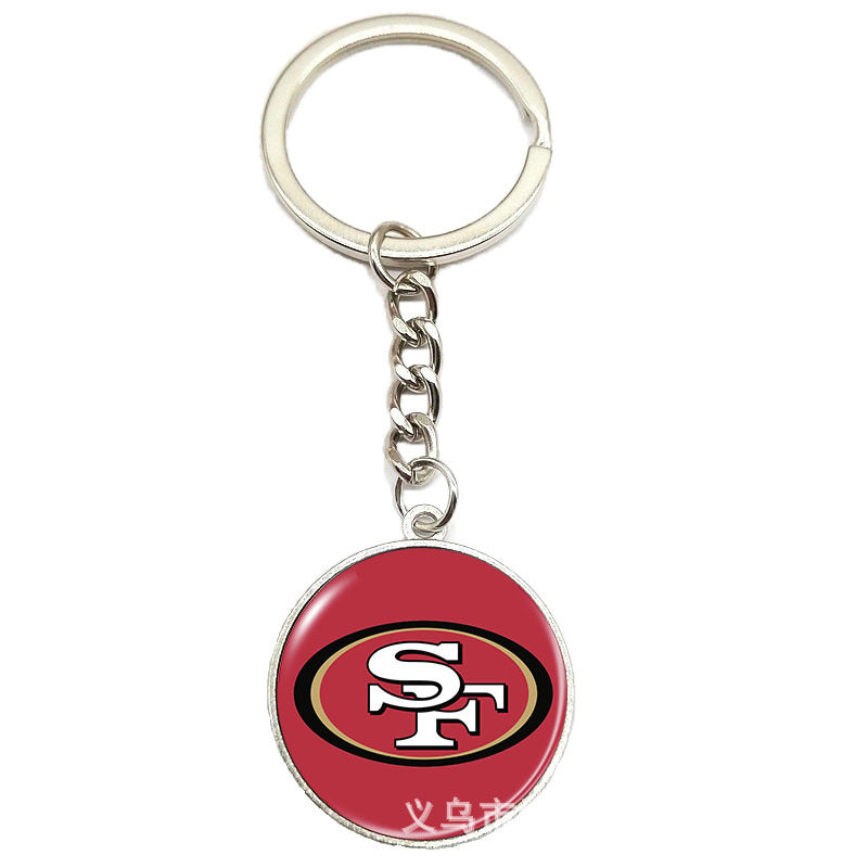 NFL Team Logo Keychain with Time Gem Design