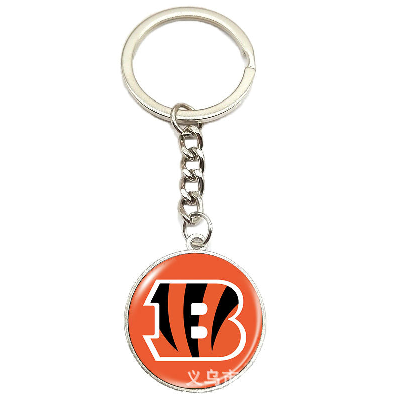NFL Team Logo Keychain with Time Gem Design