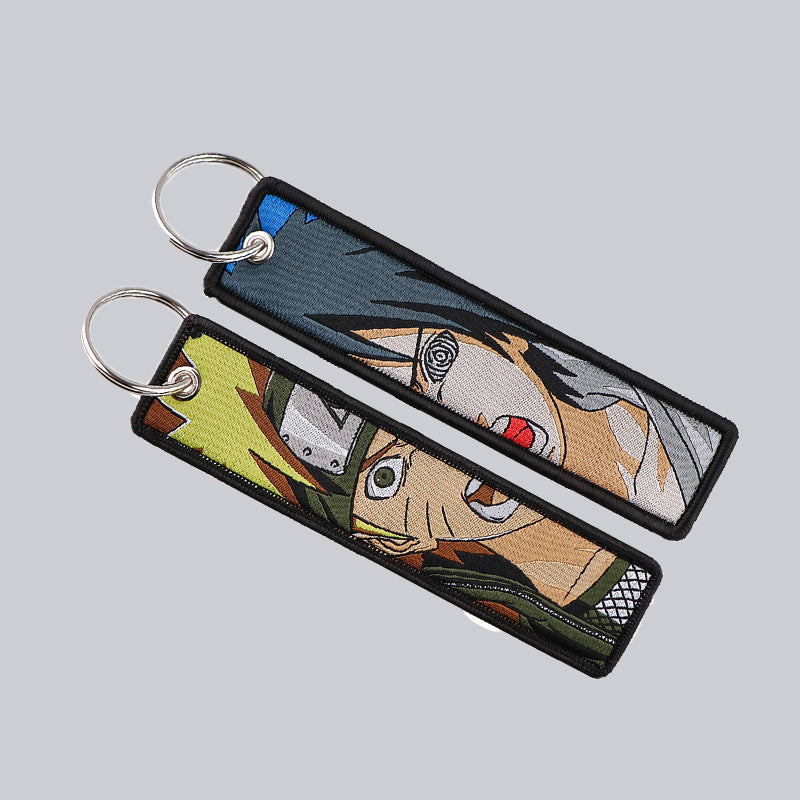 Naruto Cartoon Keychain Lanyard with Fabric Design