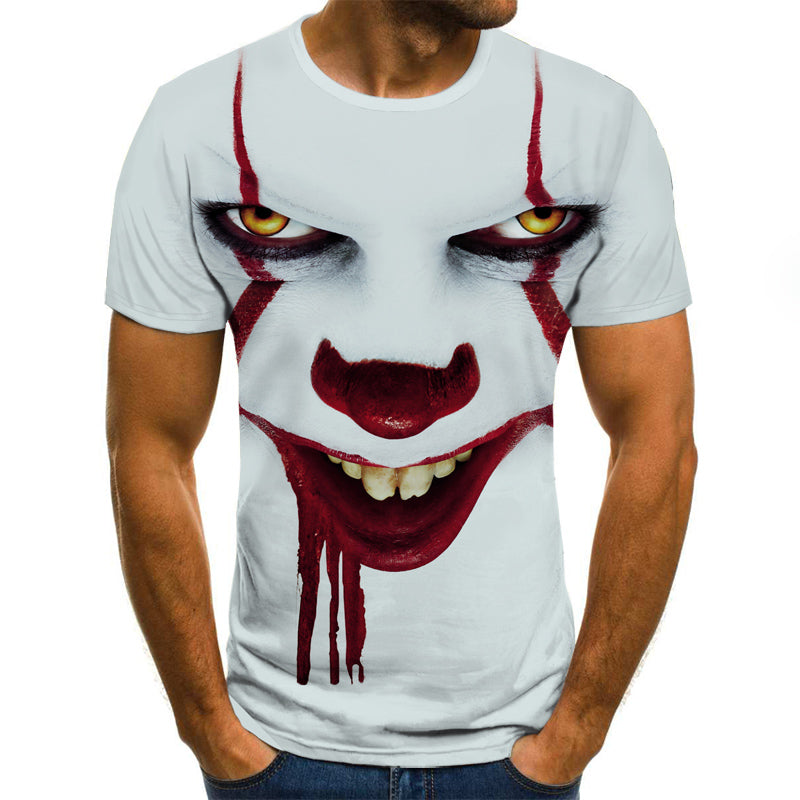 Men's V Squad Funny Joker Face 3D Printed T-Shirt