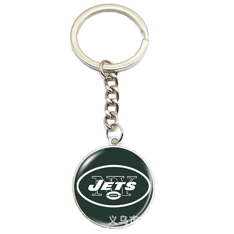 NFL Team Logo Keychain with Time Gem Design
