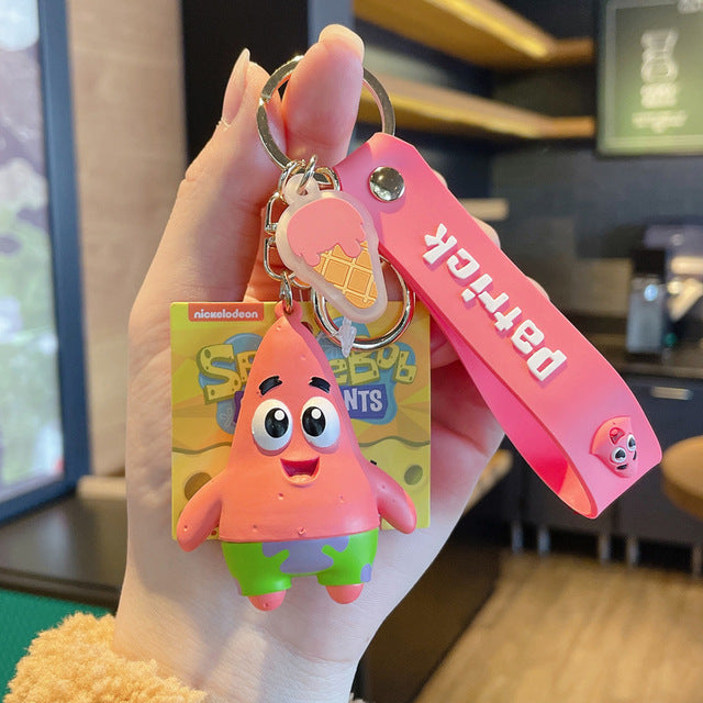 Cute Cartoon Spongebob Star Keychain Pendant for Women