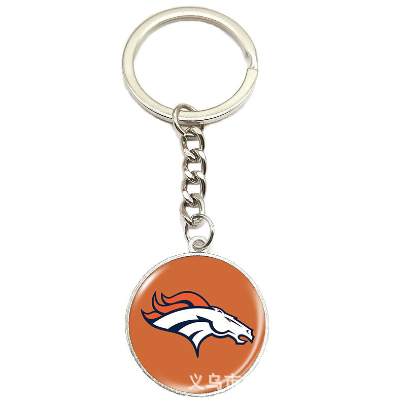 NFL Team Logo Keychain with Time Gem Design