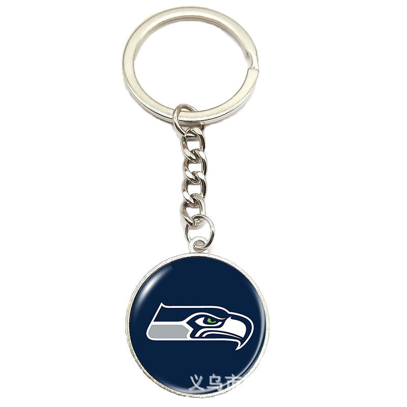 NFL Team Logo Keychain with Time Gem Design