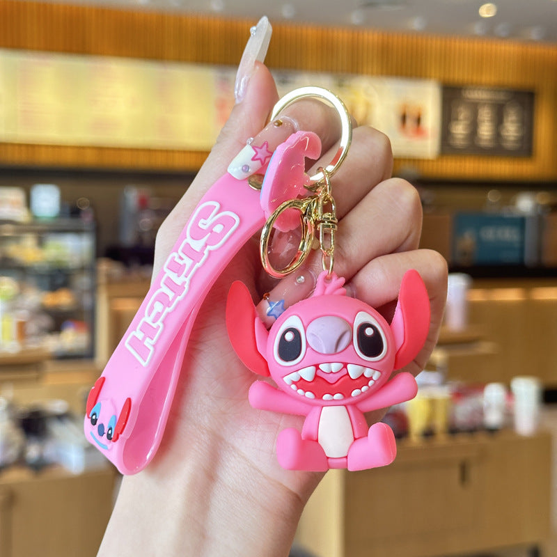 Cute Stitch Keychain Soft Rubber Pendant Accessory