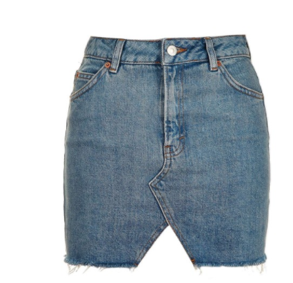 Denim Midi Skirt, A-Line Skirt, Half Skirt