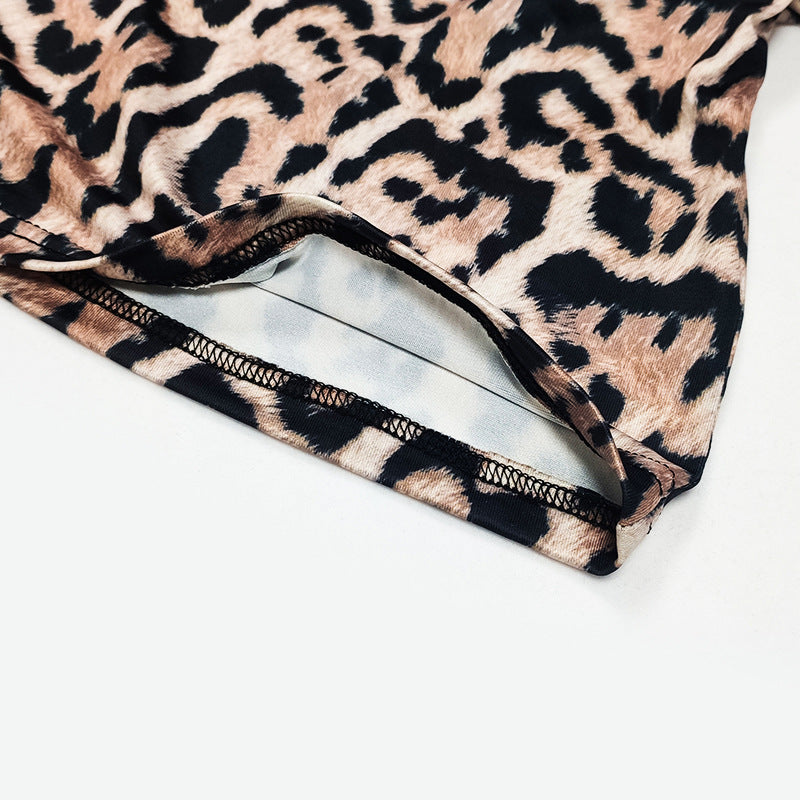 Women's Leopard Print Maxi Dress with Spaghetti Straps