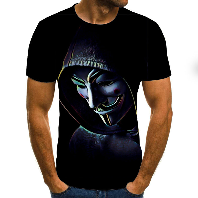 Men's V Squad Funny Joker Face 3D Printed T-Shirt