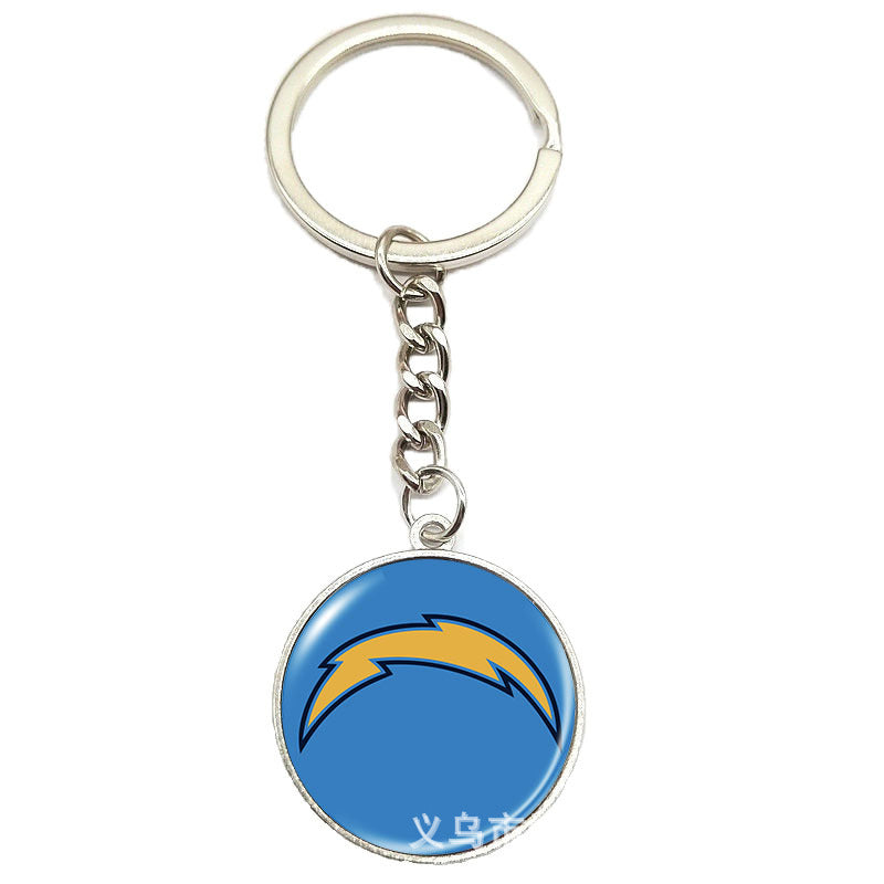 NFL Team Logo Keychain with Time Gem Design