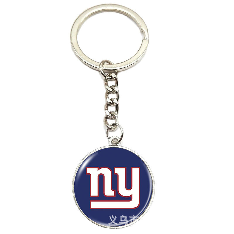 NFL Team Logo Keychain with Time Gem Design