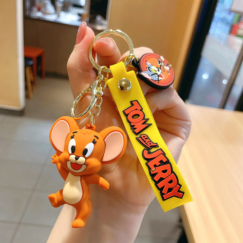 Anime Tom Car Keychain Cute Cartoon Pendant for Bags