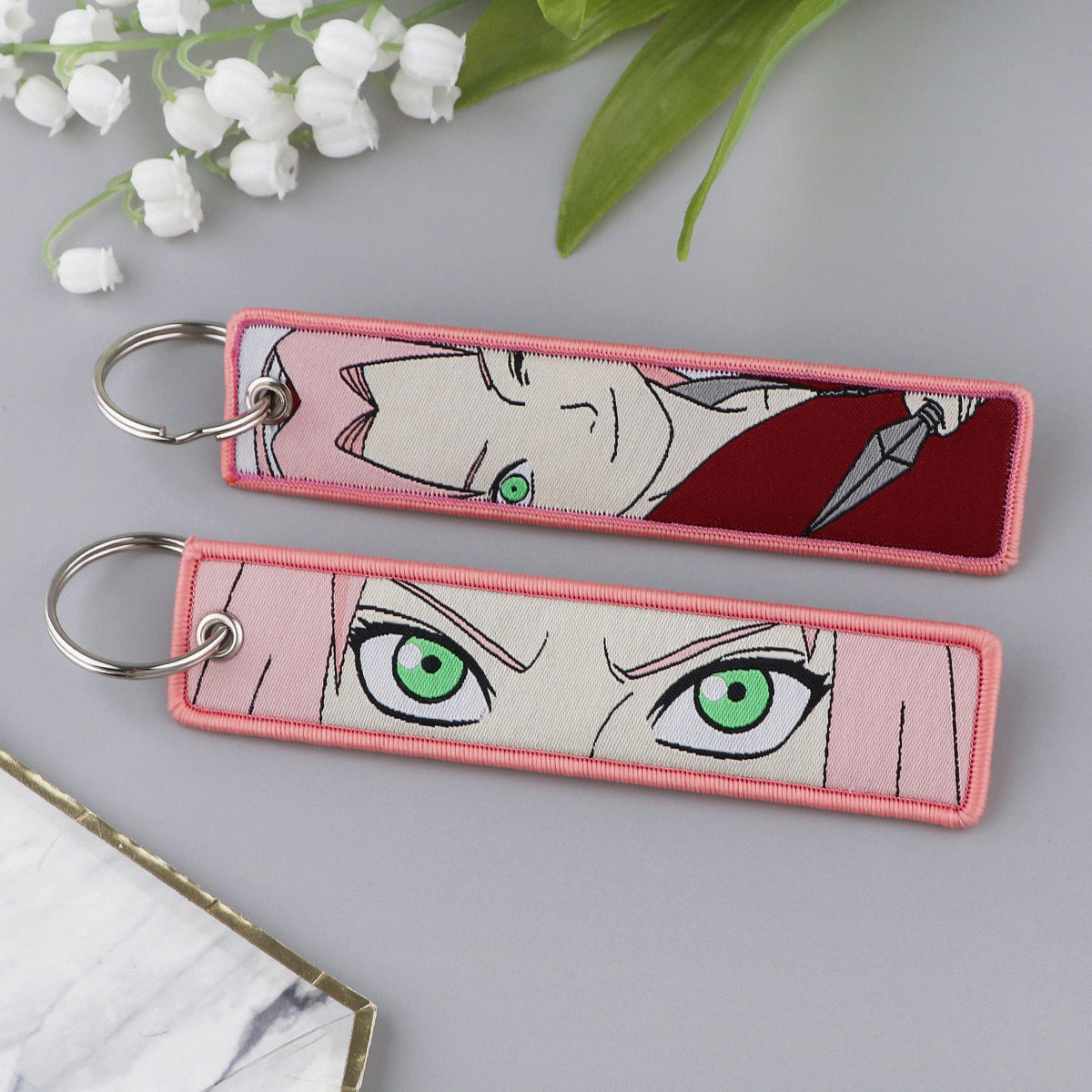 Naruto Cartoon Keychain Lanyard with Fabric Design
