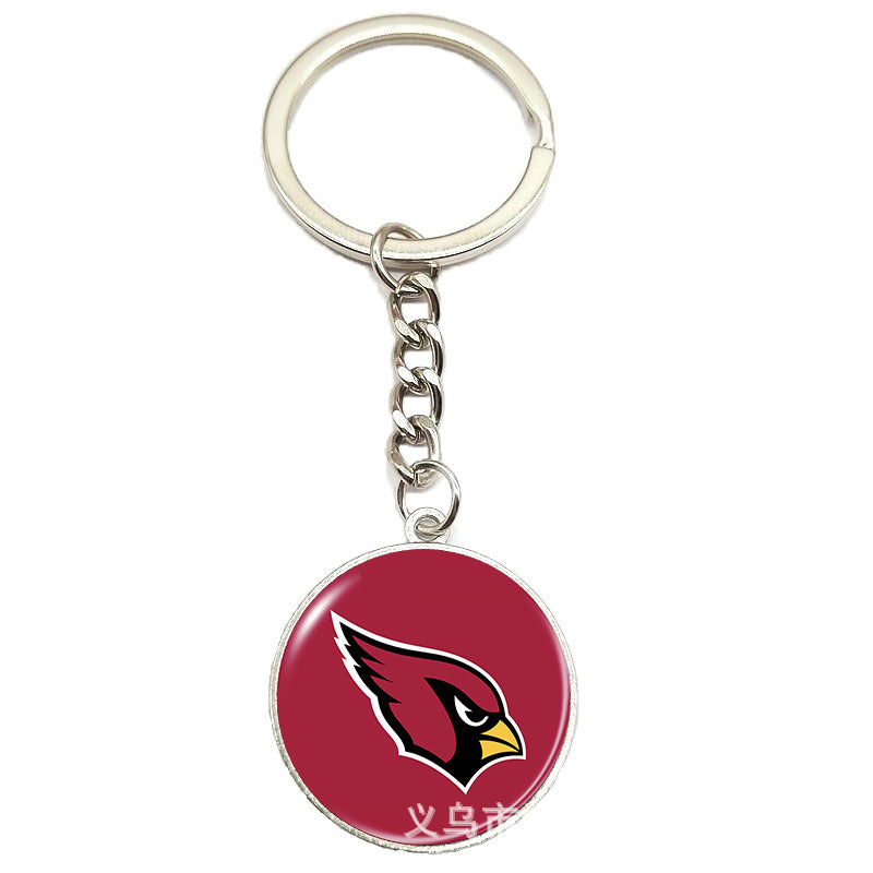 NFL Team Logo Keychain with Time Gem Design