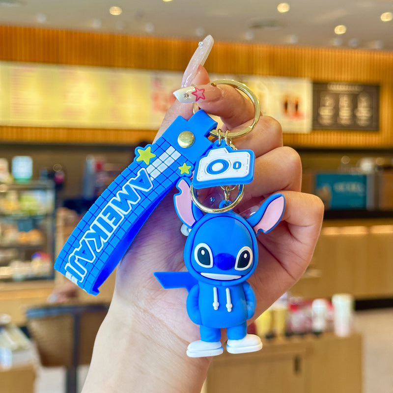 Cute Stitch Keychain Soft Rubber Pendant Accessory