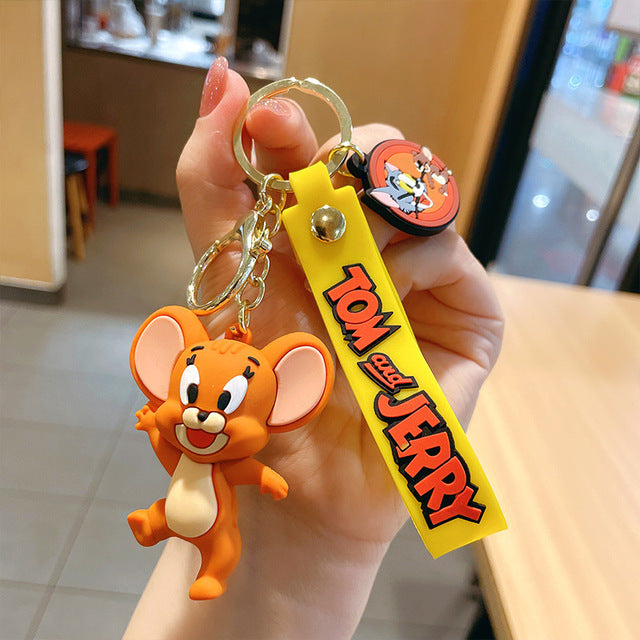 Anime Tom Car Keychain Cute Cartoon Pendant for Bags