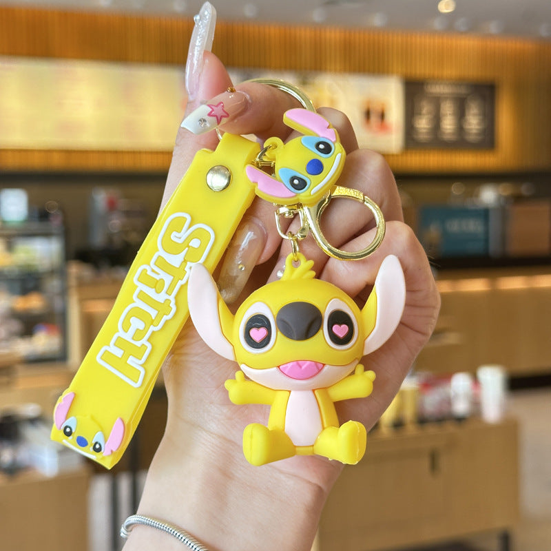 Cute Stitch Keychain Soft Rubber Pendant Accessory