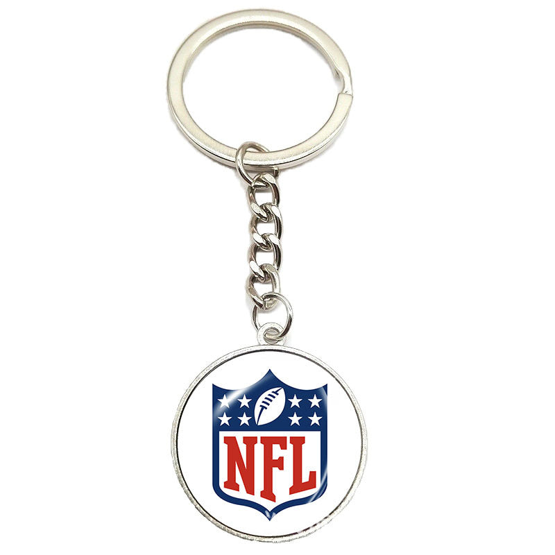 NFL Team Logo Keychain with Time Gem Design