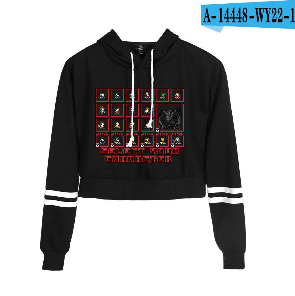 Stranger Things Cropped Hoodie for Women, Long Sleeve