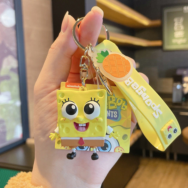 Cute Cartoon Spongebob Star Keychain Pendant for Women