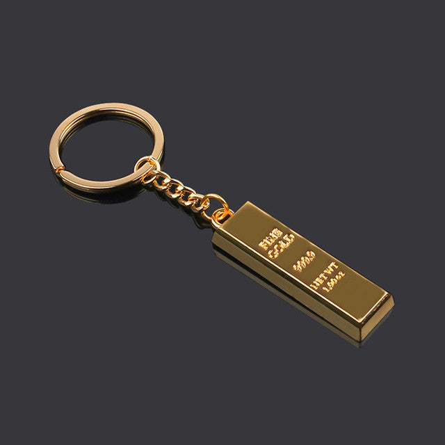 Creative Gold Bar Keychain - Unique Gift Idea