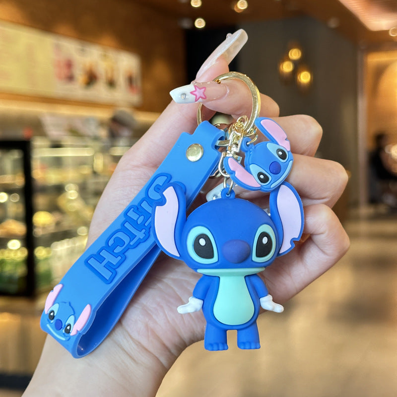Cute Stitch Keychain Soft Rubber Pendant Accessory