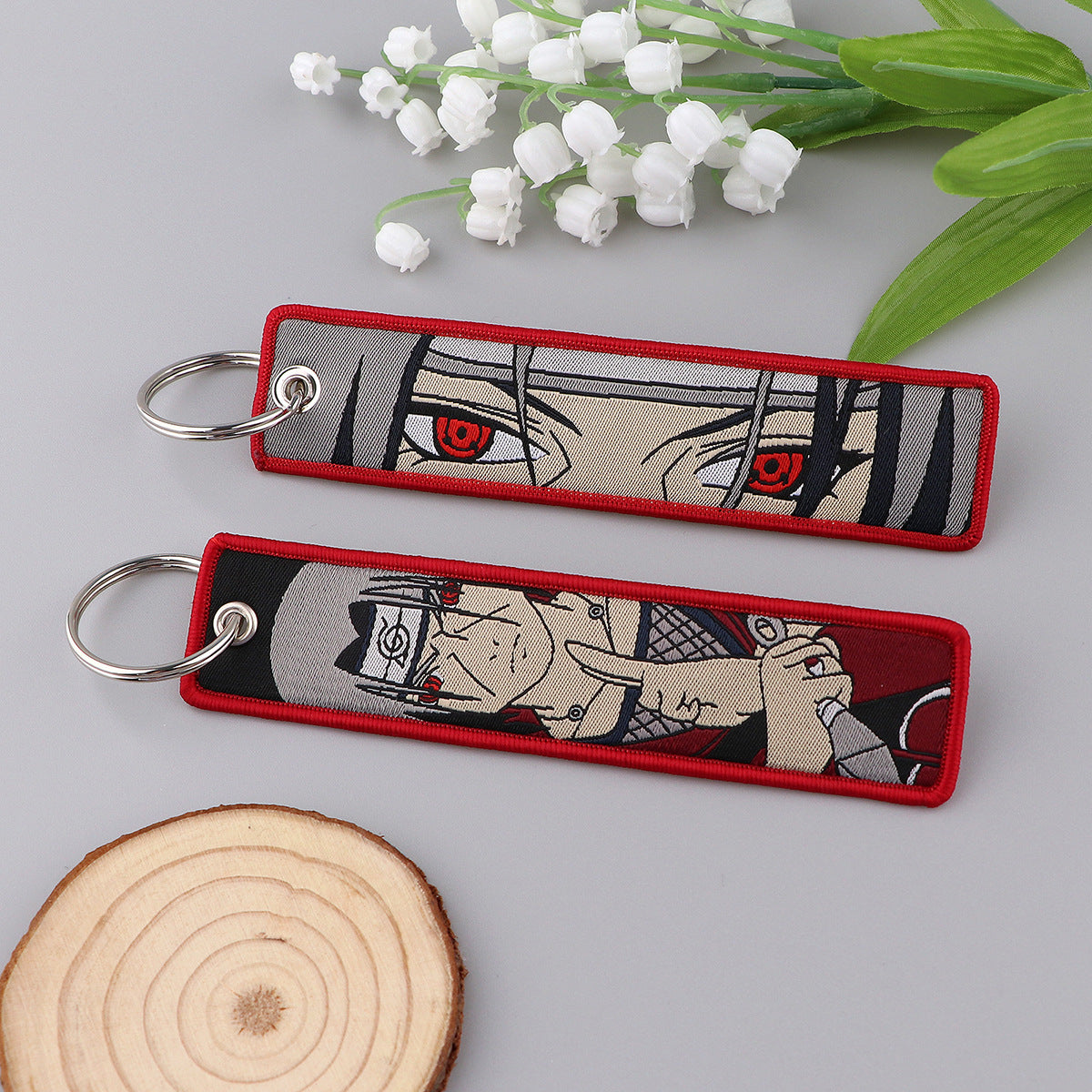 Naruto Cartoon Keychain Lanyard with Fabric Design