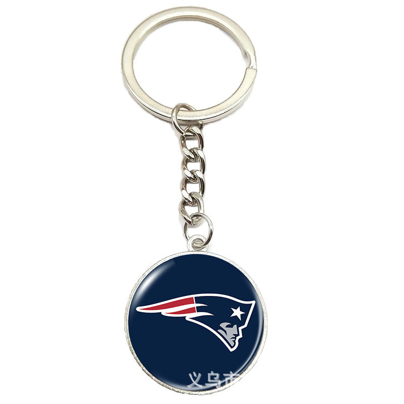 NFL Team Logo Keychain with Time Gem Design