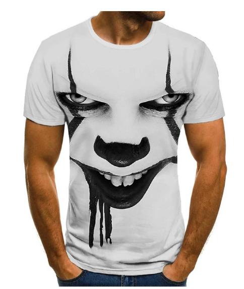 Men's V Squad Funny Joker Face 3D Printed T-Shirt