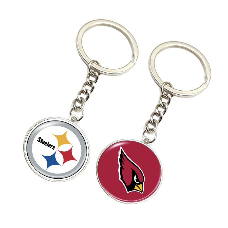 NFL Team Logo Keychain with Time Gem Design