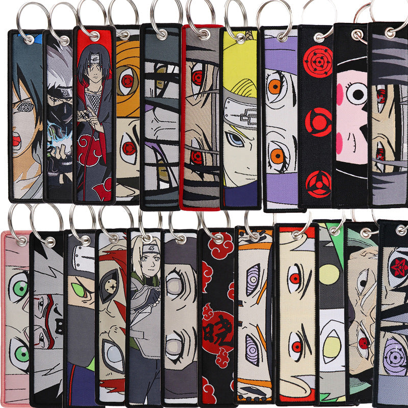 Naruto Cartoon Keychain Lanyard with Fabric Design