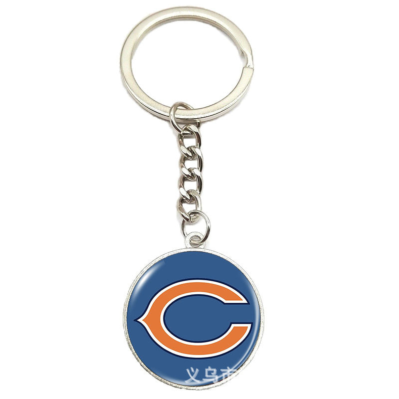 NFL Team Logo Keychain with Time Gem Design