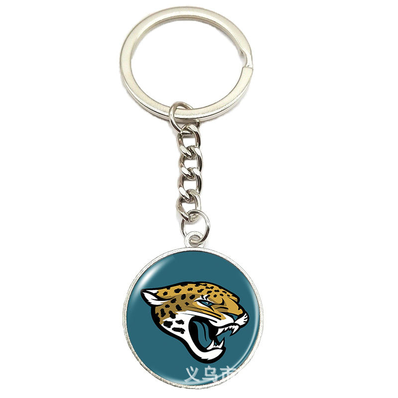 NFL Team Logo Keychain with Time Gem Design