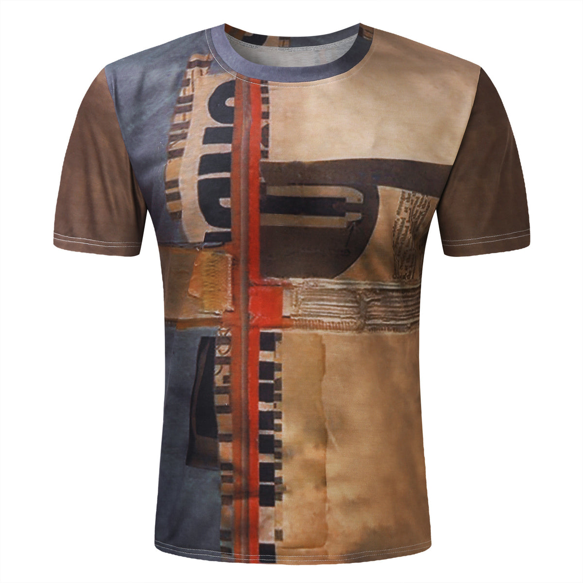 Men's Vintage Short Sleeve 3D Print Casual T-shirt