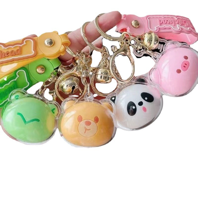 Cute Big Head Cartoon Animal Acrylic Keychain Pendant
