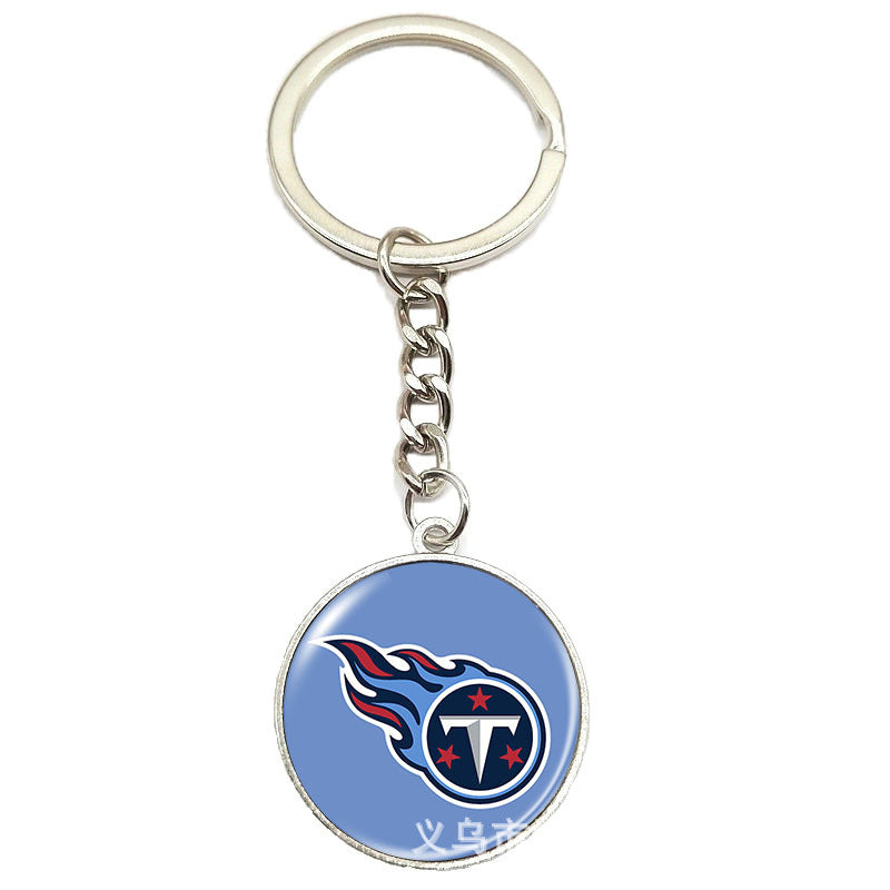 NFL Team Logo Keychain with Time Gem Design