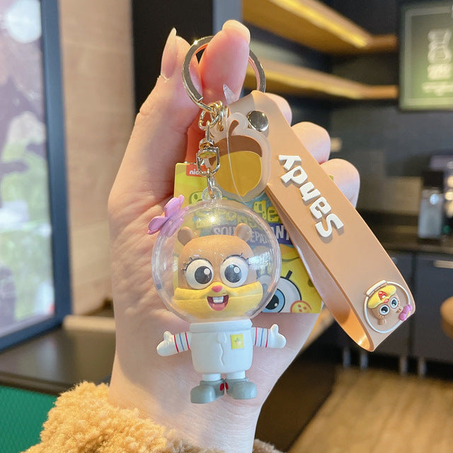 Cute Cartoon Spongebob Star Keychain Pendant for Women