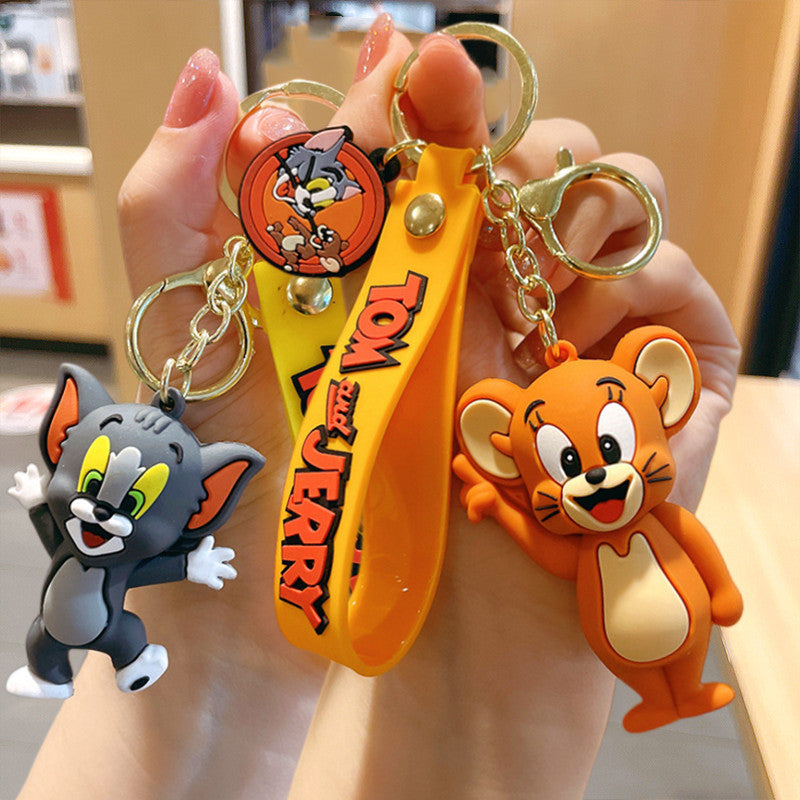 Anime Tom Car Keychain Cute Cartoon Pendant for Bags