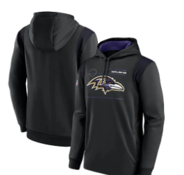 Baltimore Ravens Black Hoodie Custom Jersey (One Piece)