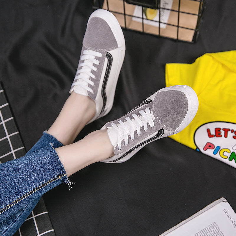 Classic Black and White Low-Top Canvas Sneakers