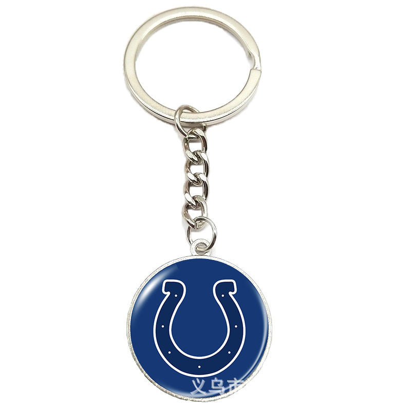 NFL Team Logo Keychain with Time Gem Design