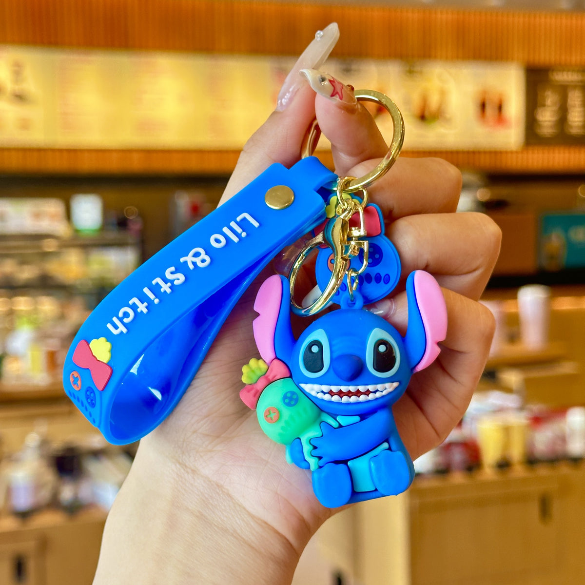 Cute Stitch Keychain Soft Rubber Pendant Accessory
