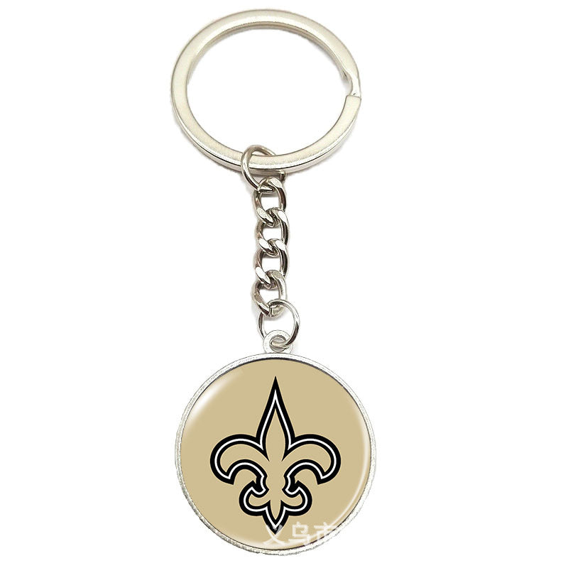 NFL Team Logo Keychain with Time Gem Design