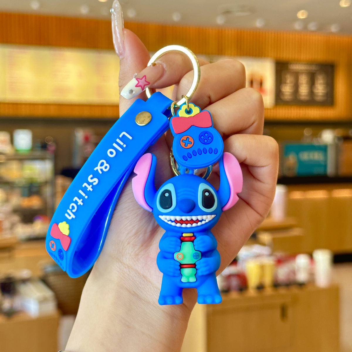Cute Stitch Keychain Soft Rubber Pendant Accessory