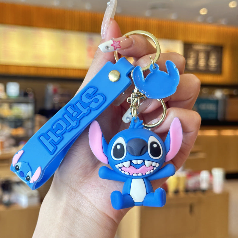 Cute Stitch Keychain Soft Rubber Pendant Accessory