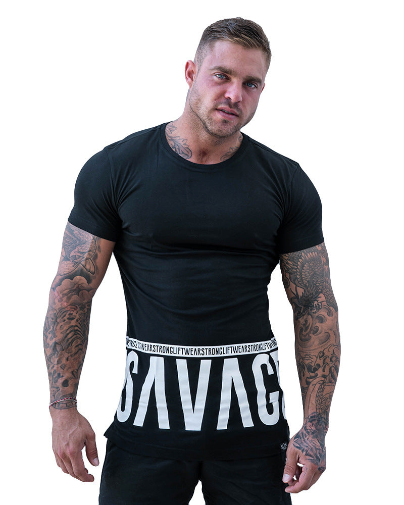 Men's European Style Fitness T-Shirt - Short Sleeve