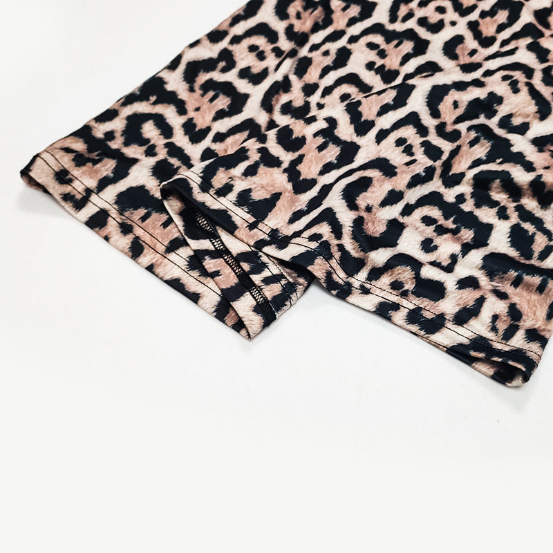 Women's Leopard Print Maxi Dress with Spaghetti Straps